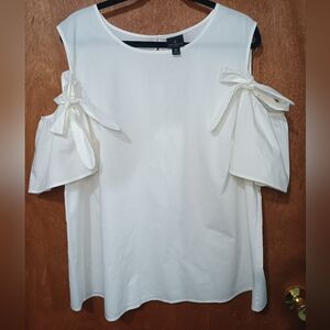 Worthington White Blouse with Sleeve Ties